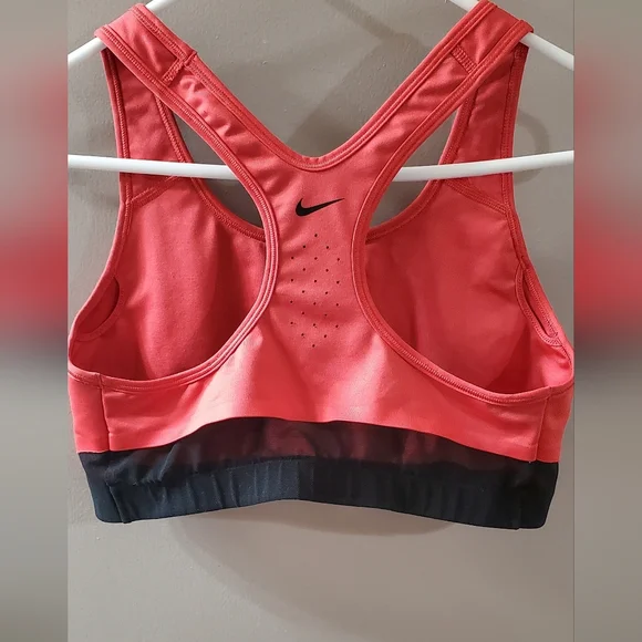 Nike Coral Sports Bra with Black Text. Sz L - Picture 3 of 4